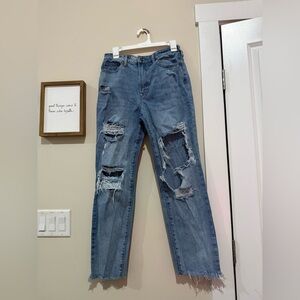 Altar'd State Ripped Blue Boyfriend Jeans